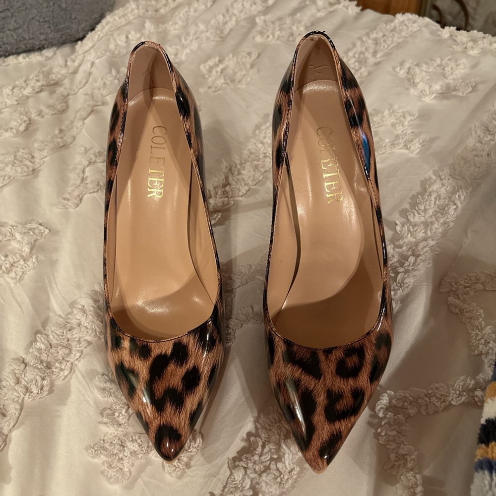 Chic Brown and Black Leopard Print Heels